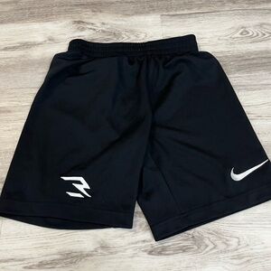 Nike Kids Black Shorts with Silver Swoosh